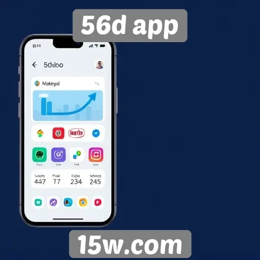 Interface do usuário do 56d app em foco